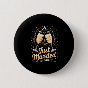 Funny Just Married Newlywed Honeymoon Couple 2026  6 Cm Round Badge