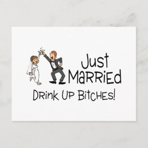 Funny Just Married Wedding Toast Announcement Postcard