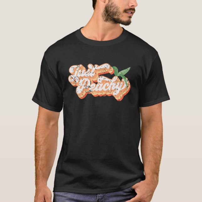 Funny Just Peachy Retro 70S Georgia Peaches Summer T-Shirt (Front)