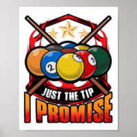Funny Just The Tip I Promise Pool Cue Billiards Pu
