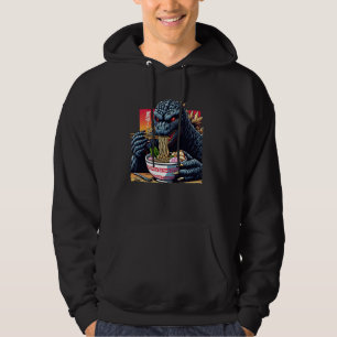 Funny Kaiju Eating Ramen Japanese Monster Lover Bi Hoodie