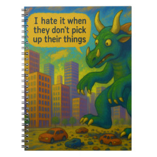 Funny Kaiju monster art stepping on things Fantasy Notebook
