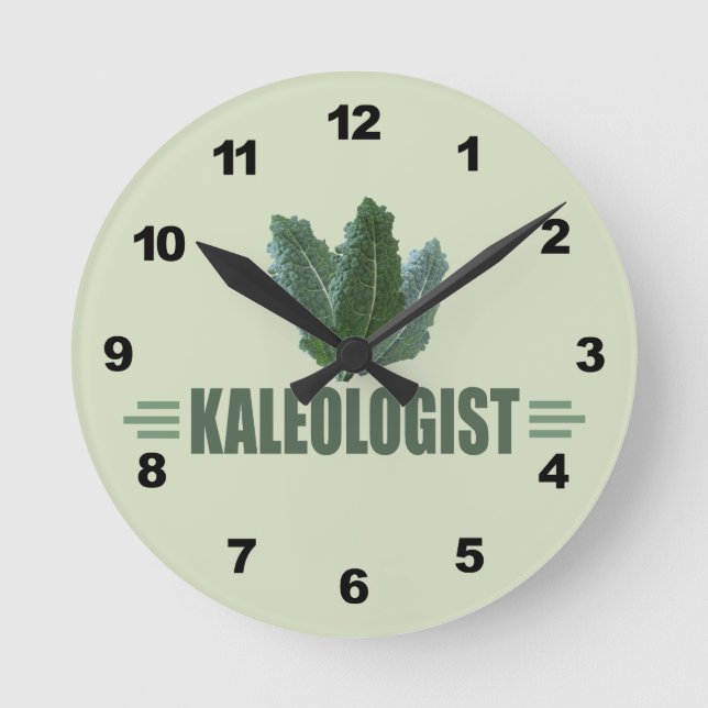 Funny Kale Round Clock (Front)