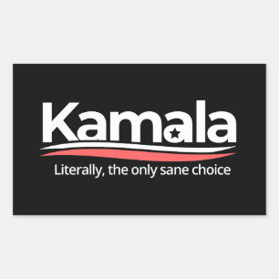 Funny kamala 2024, Literally the Only Sane Choice, Rectangular Sticker
