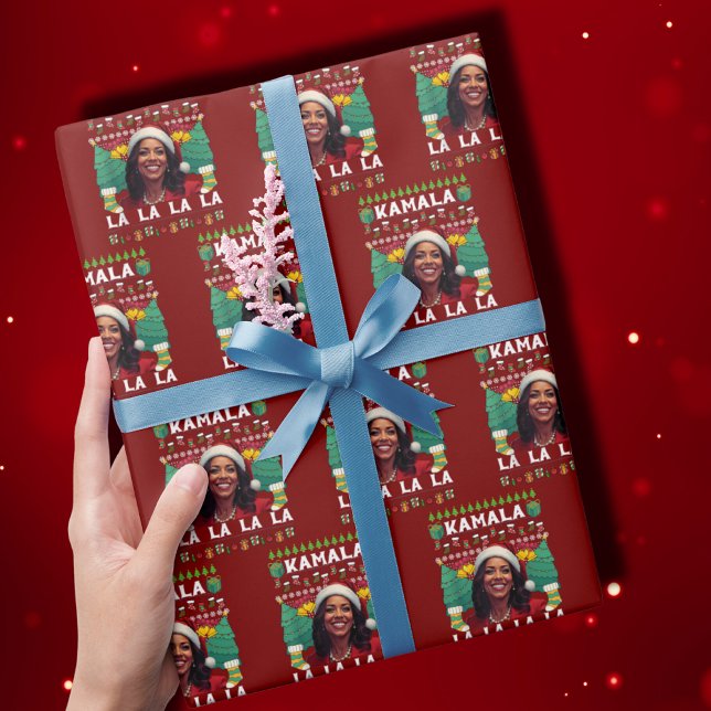 Funny Kamala Harris 2024 Christmas Comma La Gift Wrapping Paper (Creator Uploaded)