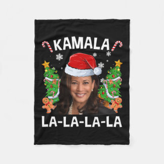 Funny Kamala Harris 2024 Christmas Comma La Men Wo Fleece Blanket