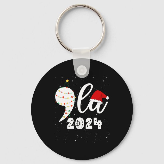 Funny Kamala Harris 2024 Comma La Christmas  Key Ring (Front)