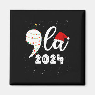 Funny Kamala Harris 2024 Comma La Christmas  Magnet