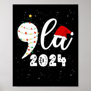 Funny Kamala Harris 2024 Comma La Christmas Poster