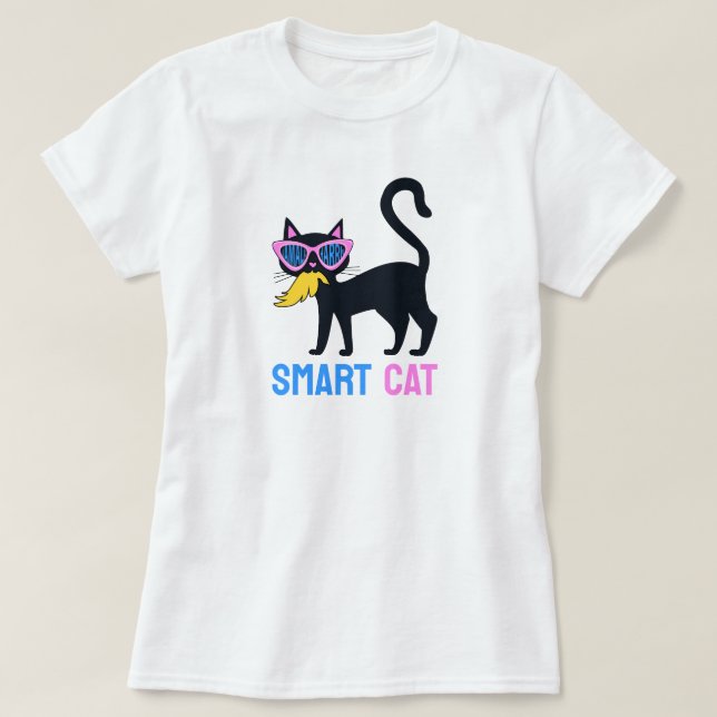 Funny Kamala Harris Black Cat Smart T-shirt Custom (Design Front)