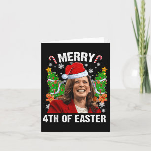 Funny Kamala Harris Christmas Santa Hat Merry 4th Card