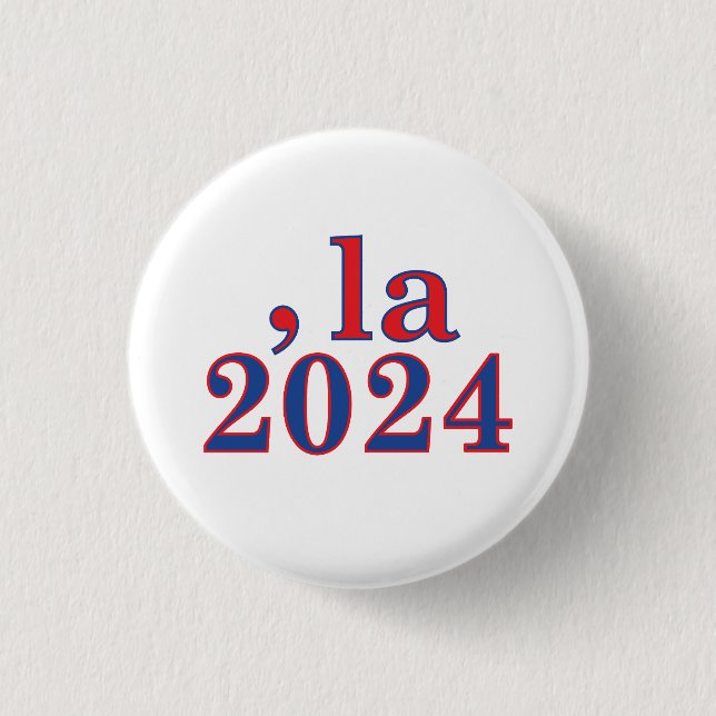 Funny Kamala Harris Comma La 2024 3 Cm Round Badge (Front)