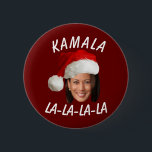 Funny Kamala Harris Face Santa Hat Christmas  6 Cm Round Badge<br><div class="desc">Funny Kamala Harris Face Santa Hat Christmas</div>