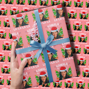 Funny Kamala Harris Pink Christmas Wrapping Paper