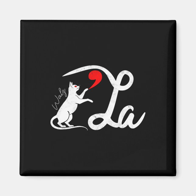 Funny Kamala Harris Tim Wheimer 2024 Cat Comma La  Magnet (Front)