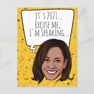 Funny Kamala New Year: Excuse me I'm Speaking Postcard