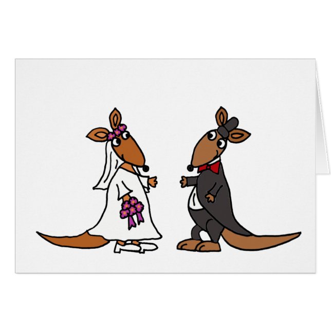 Funny Kangaroo Bride and Groom Wedding Design (Front Horizontal)
