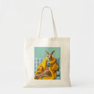 Funny Kangaroo in Yellow Fur Coat Tote Bag