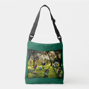 Funny Kangaroo Koala Wombat Emu Cycling Crossbody Bag