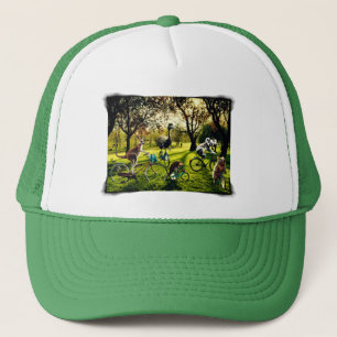 Funny Kangaroo Koala Wombat Emu Cycling Trucker Hat