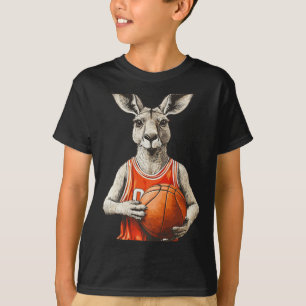 Funny Kangaroo With Basketball And Jersey Costume  T-Shirt