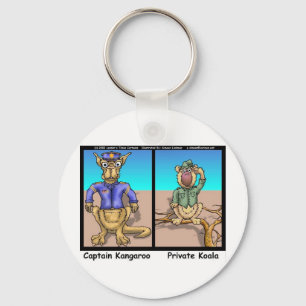 Funny Kangaroos & Koala Funny Cartoon Gifts Tees Key Ring