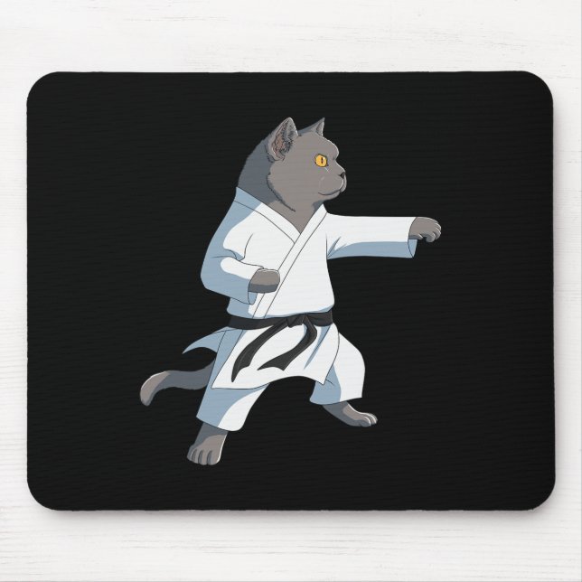Funny Karate British Shorthair Cat  Mouse Pad (Front)