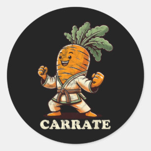 Funny Karate Carrot Carrate Karate Trainer Karate  Classic Round Sticker