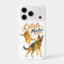 Funny Karate Cat Kicking German Shepherd