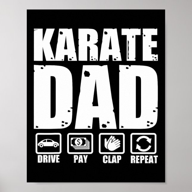 Funny Karate Dad Martial Arts Father Humour Father Poster (Front)