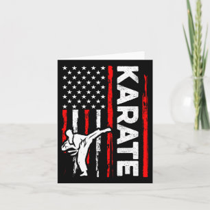 Funny Karate Design 4th Of July Usa American Flag Card