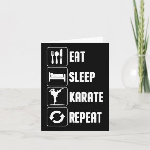 Funny Karate Design For Men Women Eat Sleep Karate Card
