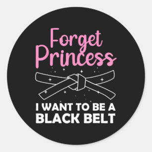 Funny Karate Design For Women Girls Black Belt Mar Classic Round Sticker