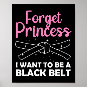 Funny Karate Design For Women Girls Black Belt Mar Poster
