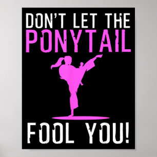 Funny Karate Design for Women Girls Karate Kick Poster