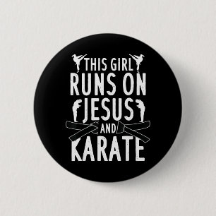 Funny Karate Design for Women Girls Karate Martial 6 Cm Round Badge
