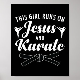 Funny Karate Design For Women Girls Karate Martial Poster
