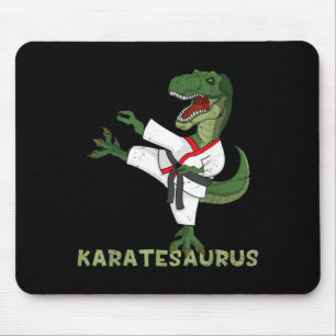 Funny Karate Dinosaur Karatesaurus T-Rex Graphic Mouse Pad