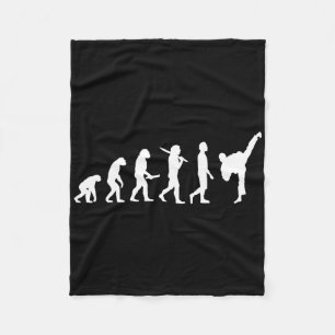 Funny Karate Evolution Gift For Martial Artists Fleece Blanket