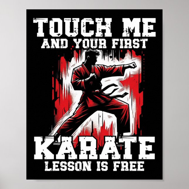 Funny Karate For Men Judo Touch Me First Karate Le Poster (Front)