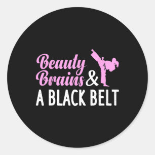 Funny Karate For Women Girl Taekwondo Martial Arts Classic Round Sticker