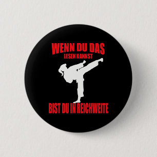 Funny Karate Kickboxing Taekwondo Girl 6 Cm Round Badge
