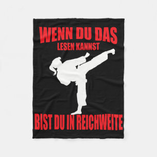 Funny Karate Kickboxing Taekwondo Girl  Fleece Blanket