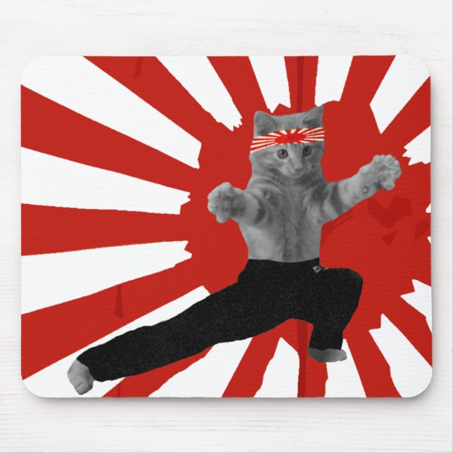Funny Karate Kitten gifts Mouse Pad (Front)
