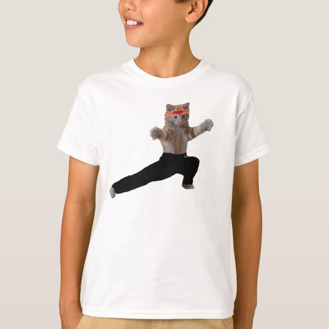Funny Karate Kitten T-Shirt (Front)