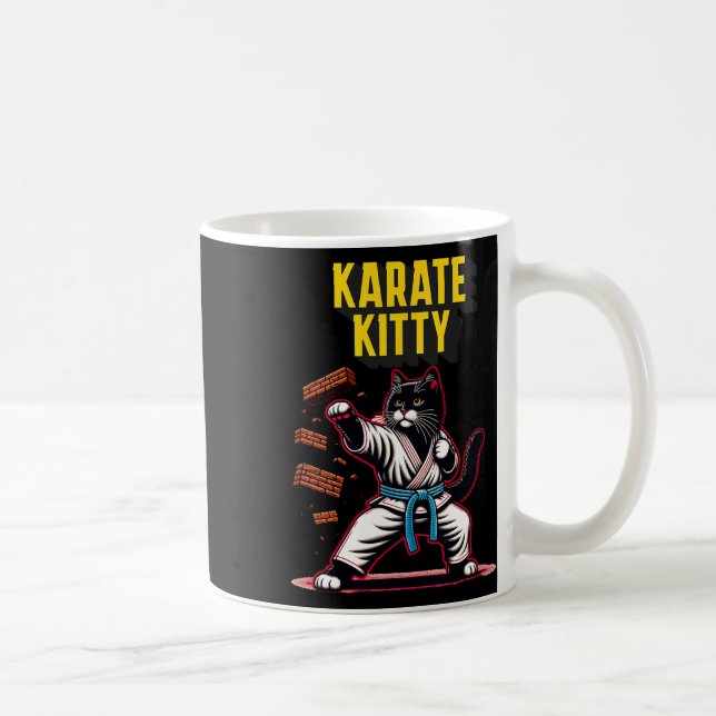 Funny Karate Kitty - Martial Arts Feline Champion  Coffee Mug (Right)