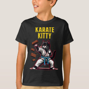Funny Karate Kitty - Martial Arts Feline Champion  T-Shirt