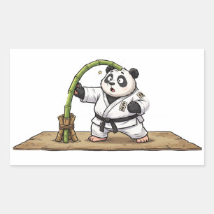 Funny Karate Panda Martial Arts Fail Rectangular Sticker