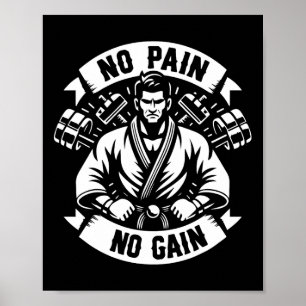 Funny Karate Quotes No Pain No Gain Funny Karate M Poster