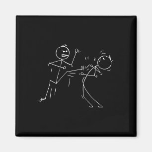 Funny Karate Stick Figure Karate Fighters Magnet